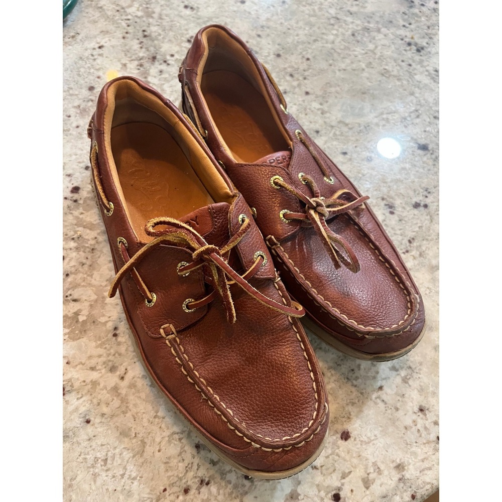 Sperry Gold Cup Authentic Original Boat Shoes Tan Leather Mens 9.5M STS14746